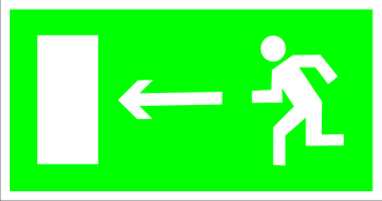 E04 направление к эвакуационному выходу налево (пластик, 300х150 мм) - Знаки безопасности - Эвакуационные знаки - Магазин охраны труда ИЗО Стиль